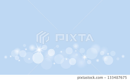 Blue winter bokeh background design with blurred lights and holiday sparkles. Copy space. Perfect for winter, Christmas or New Year design projects. Vector illustration 133487675