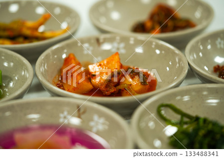 Korean traditional food Radish Kimchi - Kkakdugi Korean traditional food Radish Kimchi - Kkakdugi 133488341