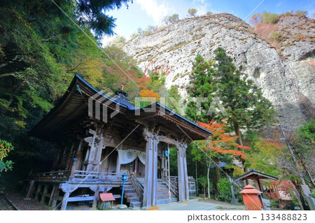 【愛媛縣】晴天秋葉映襯下的岩屋寺大師殿 133488823