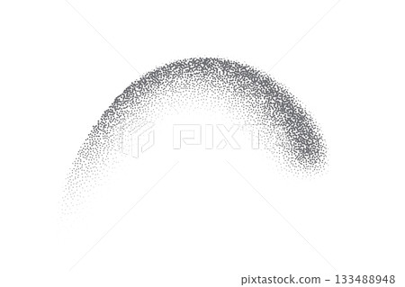 Grain sand wave with shadow pattern. Stipple dotwork brush stroke with sand texture. Dotted line with grainy dust effect. Abstract vector illustration isolated on white background 133488948