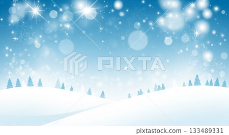 一幅寧靜清新的冬季背景插畫,雪花飄落在銀色的雪地上,天空湛藍如洗。 一幅寧靜清新的冬季背景插畫,雪花飄落在銀色的雪地上,天空湛藍如洗。 133489331