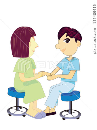 Doctor and patient care scene illustration 133489416