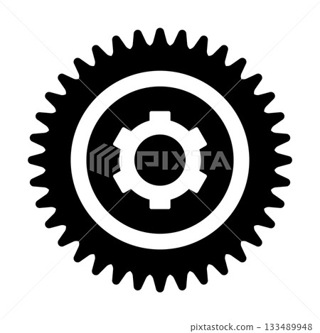 Gear Mechanism Vector Illustration. Ideal for engineering themes, machinery concepts, technology designs, automotive graphics and industrial branding. 133489948