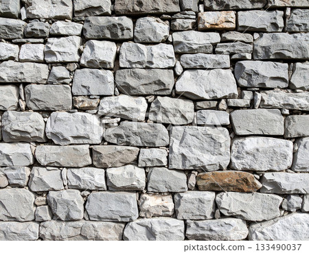 Dry-Stacked Fieldstone Wall Texture 133490037
