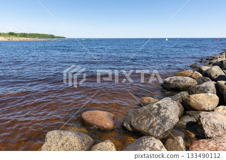 The confluence of the Vuoksa River with Lake Ladoga, Priozersk landscape The confluence of the Vuoksa River with Lake Ladoga, Priozersk landscape 133490112
