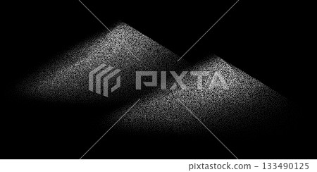 Sand dune landscape in grainy design. Salt piles isolated on black background. Heaps of sugar. White grain crystals. Abstract vector illustration set Sand dune landscape in grainy design. Salt piles isolated on black background. Heaps of sugar. White grain crystals. Abstract vector illustration set 133490125