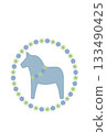 Dalarna Horse New Year's card design 133490425