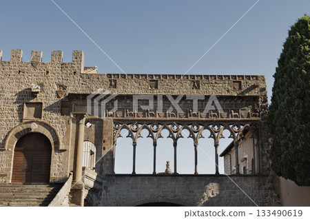 Detail of the loggia of the Papal Palace Viterbo Detail of the loggia of the Papal Palace Viterbo 133490619
