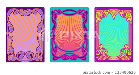 Art nouveau ornament frames Art nouveau ornament frames 133490626