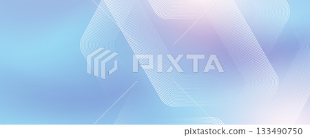 Digital hexagonal blue abstract background. Digital futuristic technology concept with hexagons. Geometric stripe line art design for poster, brochure, cover, banner, website, header 133490750
