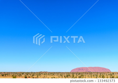 Spectacular view of Ayers Rock in Australia 133492373
