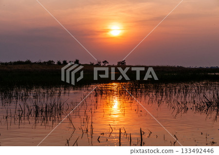 Sunset on the Okavango Delta Sunset on the Okavango Delta 133492446