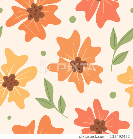 Vibrant artistic floral seamless pattern Vibrant artistic floral seamless pattern 133492452