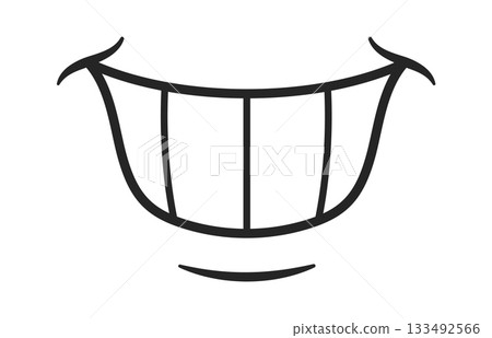 Groovy toothy smiling mouth emoticon Groovy toothy smiling mouth emoticon 133492566