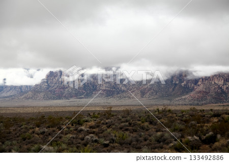 View of landscape red rock canyon national park at nevada,USA. 133492886