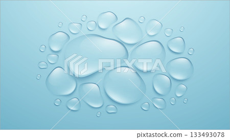 Soft Blue Water Droplets and Pebble Shapes On A Gentle Gradient Background Vector Illustration Background 133493078