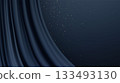 Vector Illustration Dark Blue Curtain Background Starry Night Draped Fabric Elegant Studio Scene 133493130