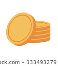 Pile of golden coins. Flat style illustration 133493279