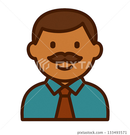 一幅簡單的插圖，描繪了一位繫著領帶的男士。 133493571