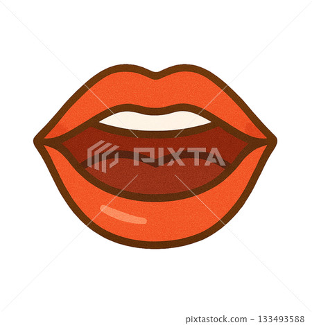 嘴部的簡單插圖 133493588