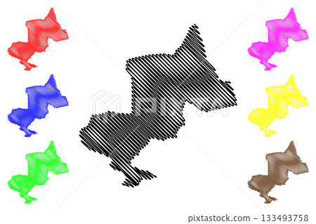 Dinkelland municipality (Kingdom of the Netherlands, Holland, Overijssel or Oaverysel province) map vector illustration, scribble sketch map 133493758