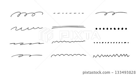 Simple hand drawn line material set Simple hand drawn line material set 133493828