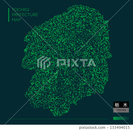 Tochigi Prefecture Map (Tochigi, Green Rough Sketch, Background) 133494015