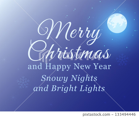 Merry Christmas Snowy Nights Bright Holiday Greeting Merry Christmas Snowy Nights Bright Holiday Greeting 133494446