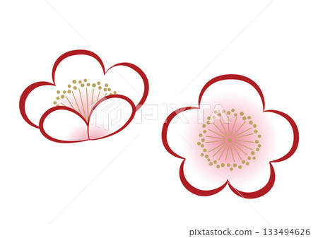 Illustration of a simple plum blossom 133494626