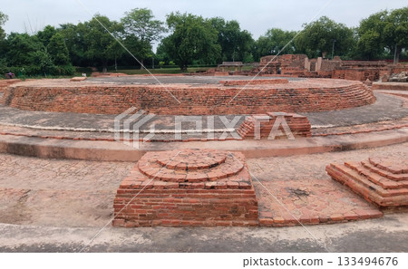 Ruins of Dharmarajika Stupa near dhamakh, Sarnath india Ruins of Dharmarajika Stupa near dhamakh, Sarnath india 133494676