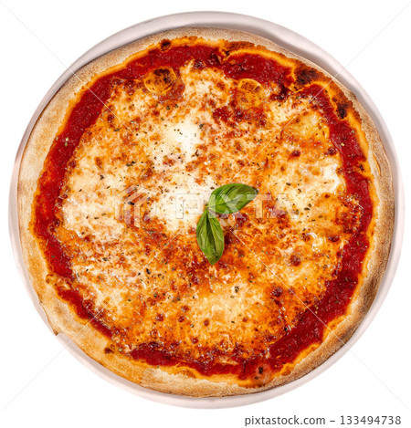 Margherita pizza mozzarella cheese tomato sauce basil International pizza day 133494738