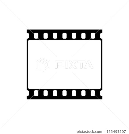 Film strip frame. Cinema tape. Photo negative, filmstrip. Movie black seamless vector illustration on white background for cinema-themed projects, movie posters and photographic albums 133495207