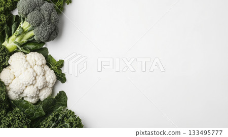 minimalist background of cruciferous cabbage family minimalist background of cruciferous cabbage family 133495777