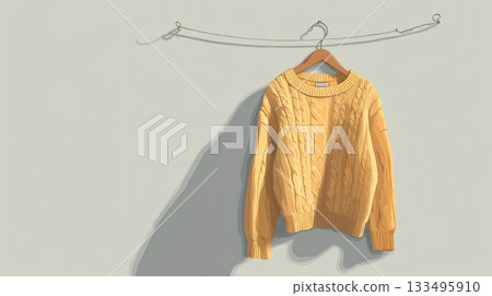 掛在衣架上的毛衣 133495910