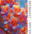 Vivid Neon Fantasy Blossoms 133496166