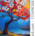 Stained-Glass Fantasy Blossom Tree 133496168