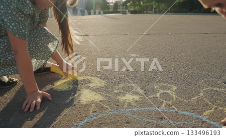 Kid child baby boy girl happy family, child dream, Colorful unity on the ground, Drawing people of the world, Earth surrounded by love, Children spreading positive vibes, Together we are strong 133496193