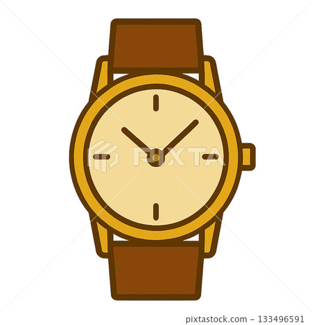 Simple illustration of a wristwatch 133496591
