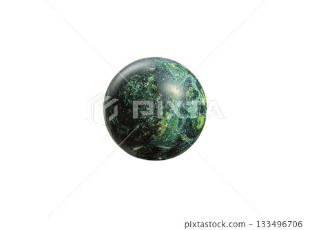 Vibrant Kambaba Jasper Ball on Isolated White Background 133496706