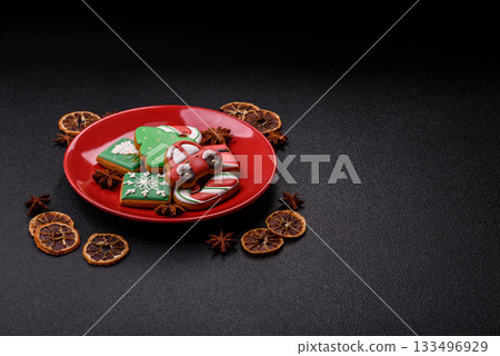 Christmas gingerbread as food background for winter holidays. Sweet christmas gingerbread Christmas gingerbread as food background for winter holidays. Sweet christmas gingerbread 133496929