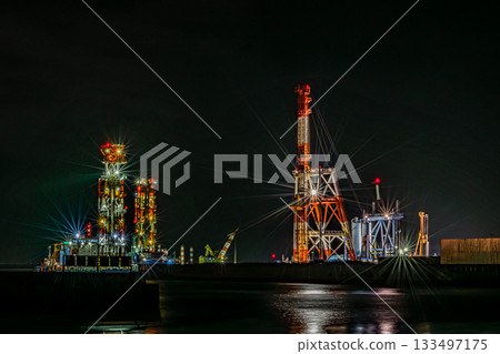 Factory night view Factory night view 133497175