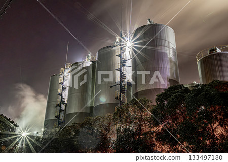 Factory night view Factory night view 133497180