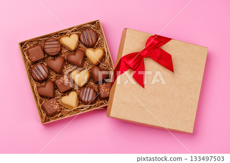 Valentines day box of rich chocolates Valentines day box of rich chocolates 133497503