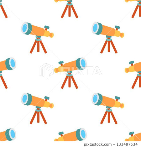 cartoon telescope seamless pattern 133497534