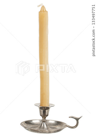 Vintage retro candlestick with candle Vintage retro candlestick with candle 133497751