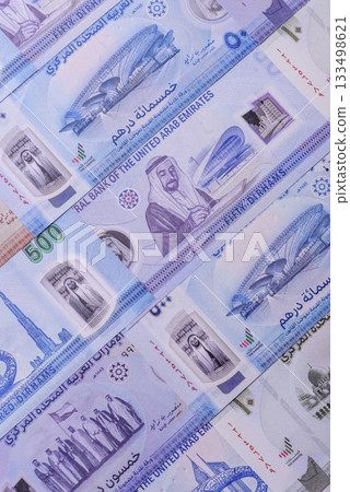 UAE money, dirhams, cash arabic banknotes for financial and business processes. Emirates cash UAE money, dirhams, cash arabic banknotes for financial and business processes. Emirates cash 133498621