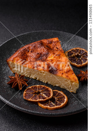 Cake, cheesecake sweet dessert, slice of delicious sweetness on a plate. Piece of cheesecake 133498665