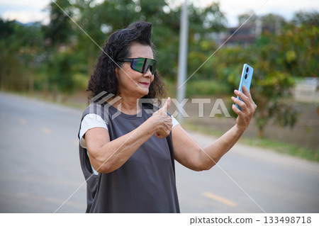 Grandma in the park Grandma in the park 133498718