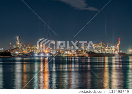 Nagoya Port factory night view 133498749