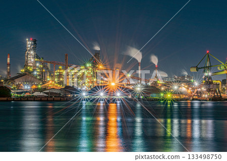 Nagoya Port factory night view 133498750